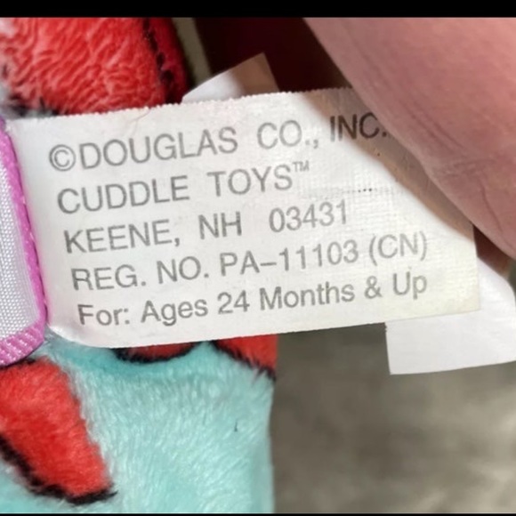 Douglas Cuddle Toy Valery Aqua Blue Flower Penguin Fuzzles Plush Bird - Picture 8 of 10